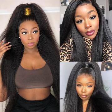 14A 13x4 Frontal Wigs Kinky Straight